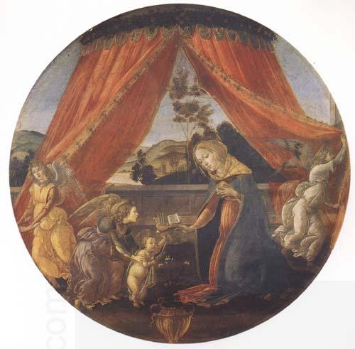 Sandro Botticelli Madonna and Child with three Angels or Madonna of the Pavilion China oil painting art